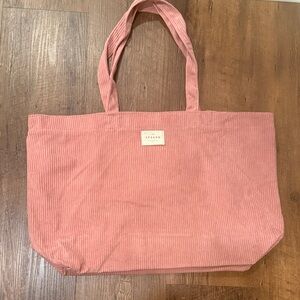 Sezane Dusty Pink Corduroy Tote